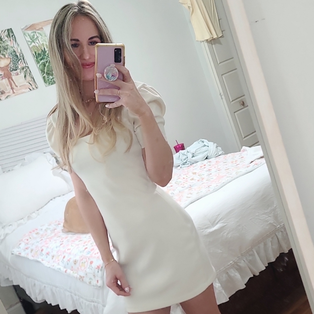 Club Monaco Elegant Cream Dress XS